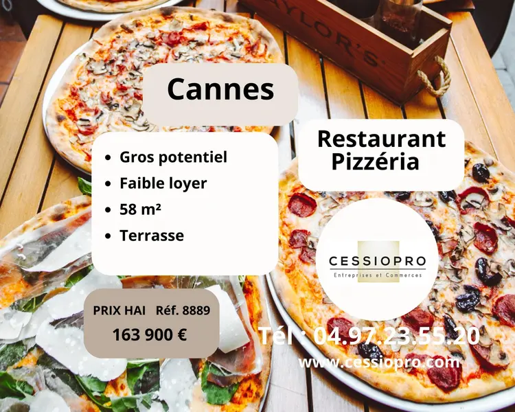 Restaurant Pizzeria   CANNES - Gros potentiel !