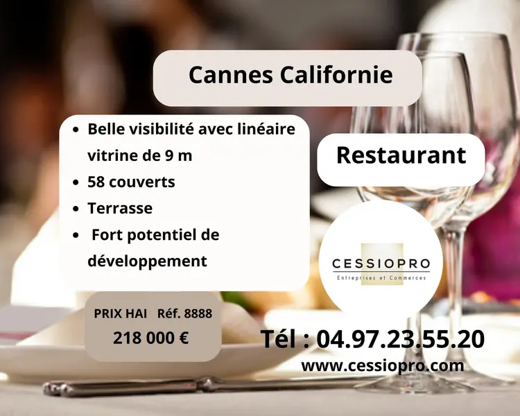 Fonds Restaurant avec terrasse Cannes Californie