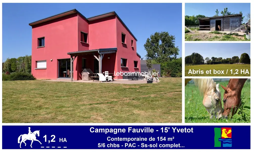 Entre Yvetot et Fecamp : Superbe Contemporaine, 1,2 HA