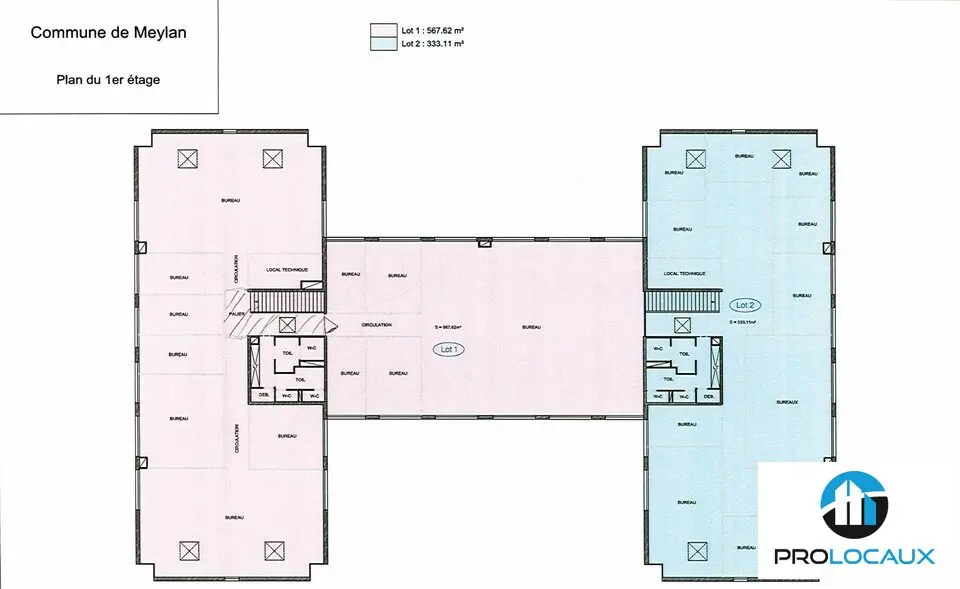 Bureau à louer - Meylan (38240) - 900 m² - 8 630 €/mois