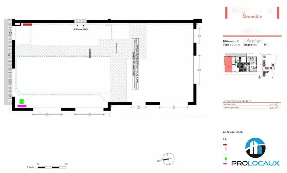 Local Commercial à louer - Grenoble (38000) - 76 m² - 1 140 €/mois