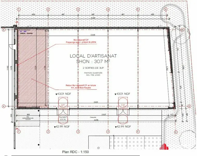Local Commercial à louer - Le Haillan (33185) - 307 m² - 3 325 €/mois