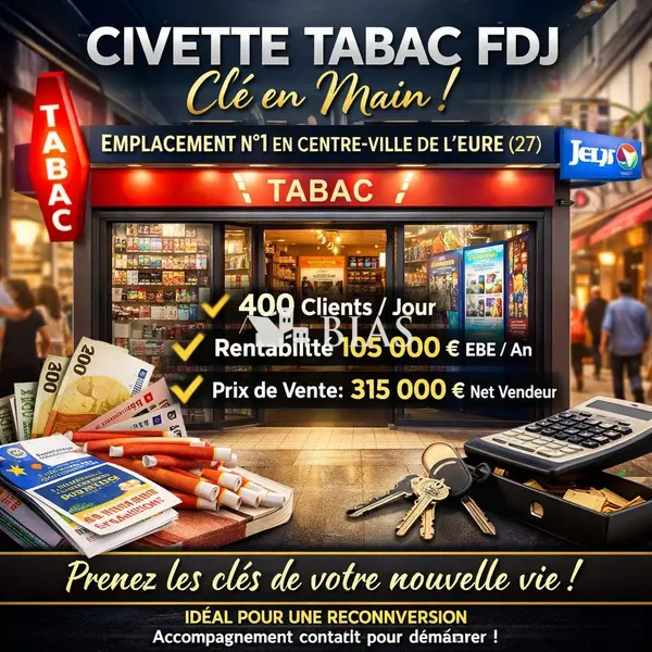 Fonds de commerce à vendre - Boutiques spécialisées - Bernay (27300) - 341 700 €