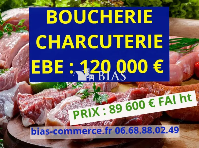 BOUCHERIE à saisir ! EBE : 120 000 € vendu 89 600 €