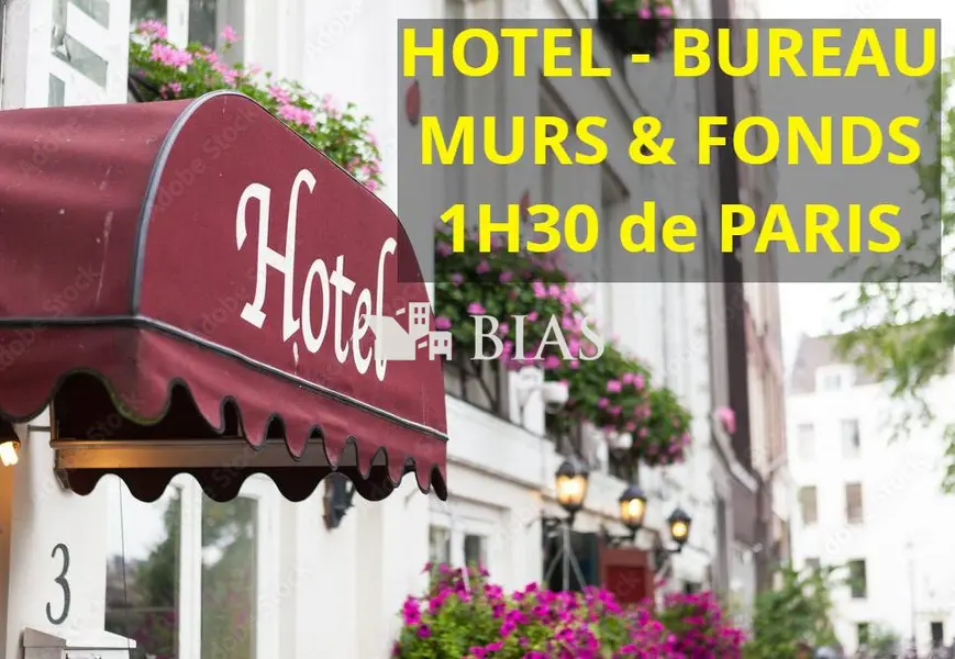 HÔTEL - BUREAU - A VENDRE MURS & FONDS  à 1h30 de PARIS