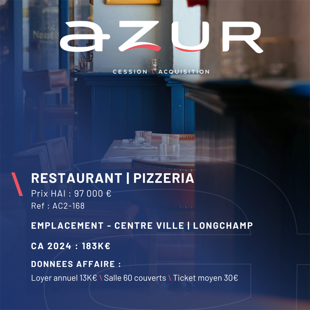 VENTE Restaurant Pizzeria Palais Longchamp