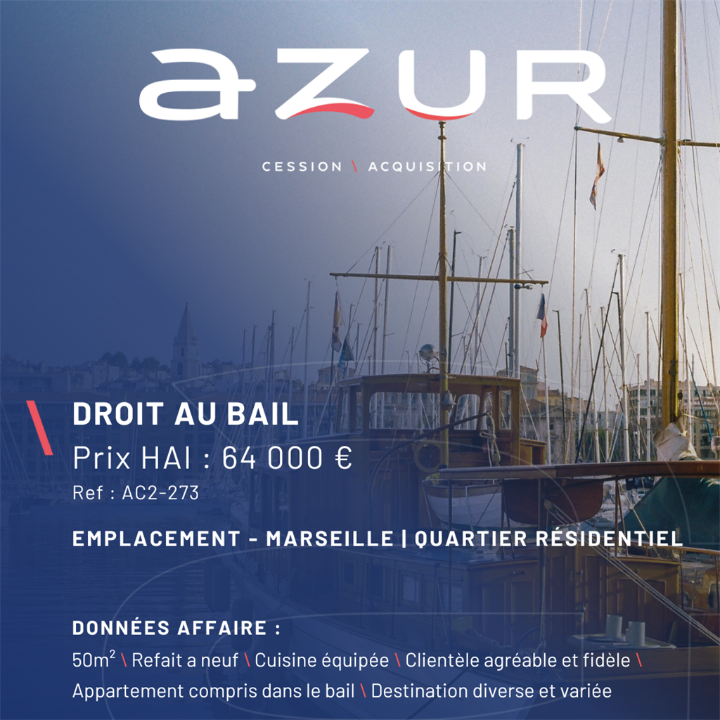 VENTE DAB dans quartier agréable Marseille