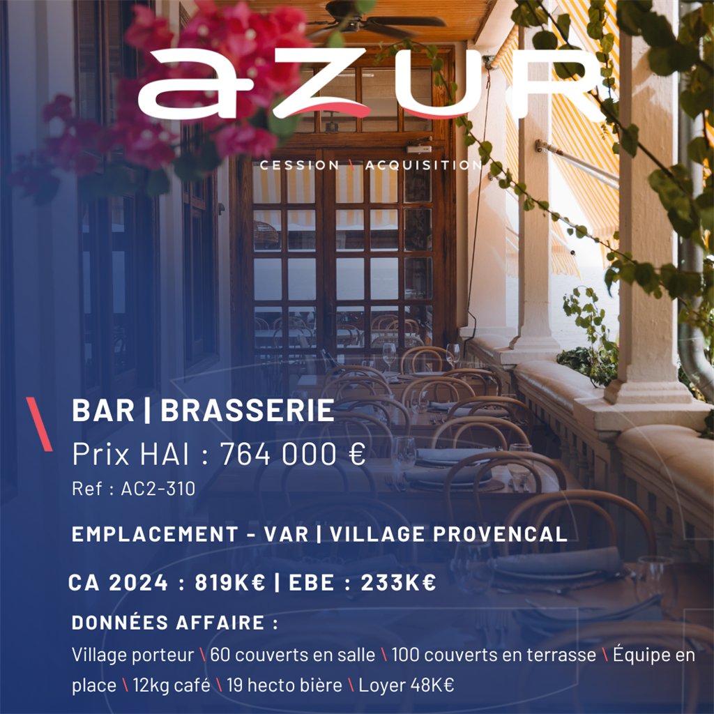 Fonds de commerce à vendre - Cafés et bars - Var (83) (83160) - 764 000 €