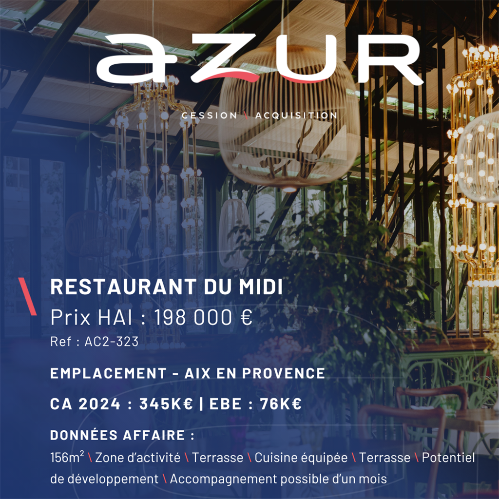 VENTE Restaurant du midi en zone d'activité