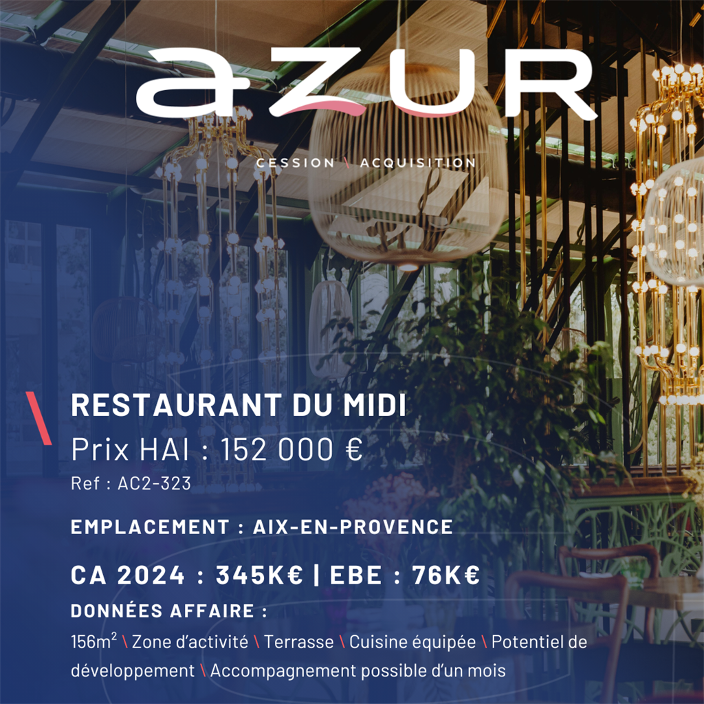 VENTE Restaurant du midi en zone d'activité