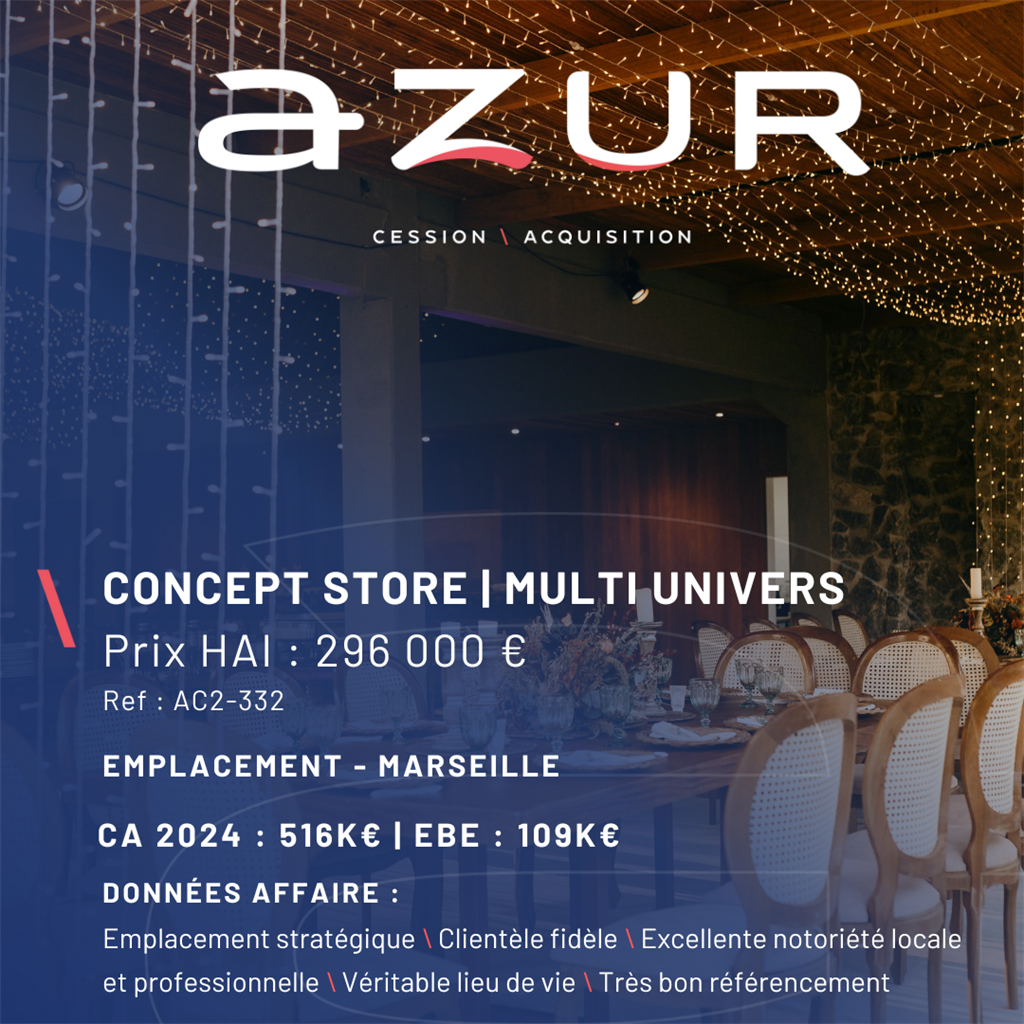 Fonds de commerce à vendre - Restauration - Marseille (13000) - 296 000 €