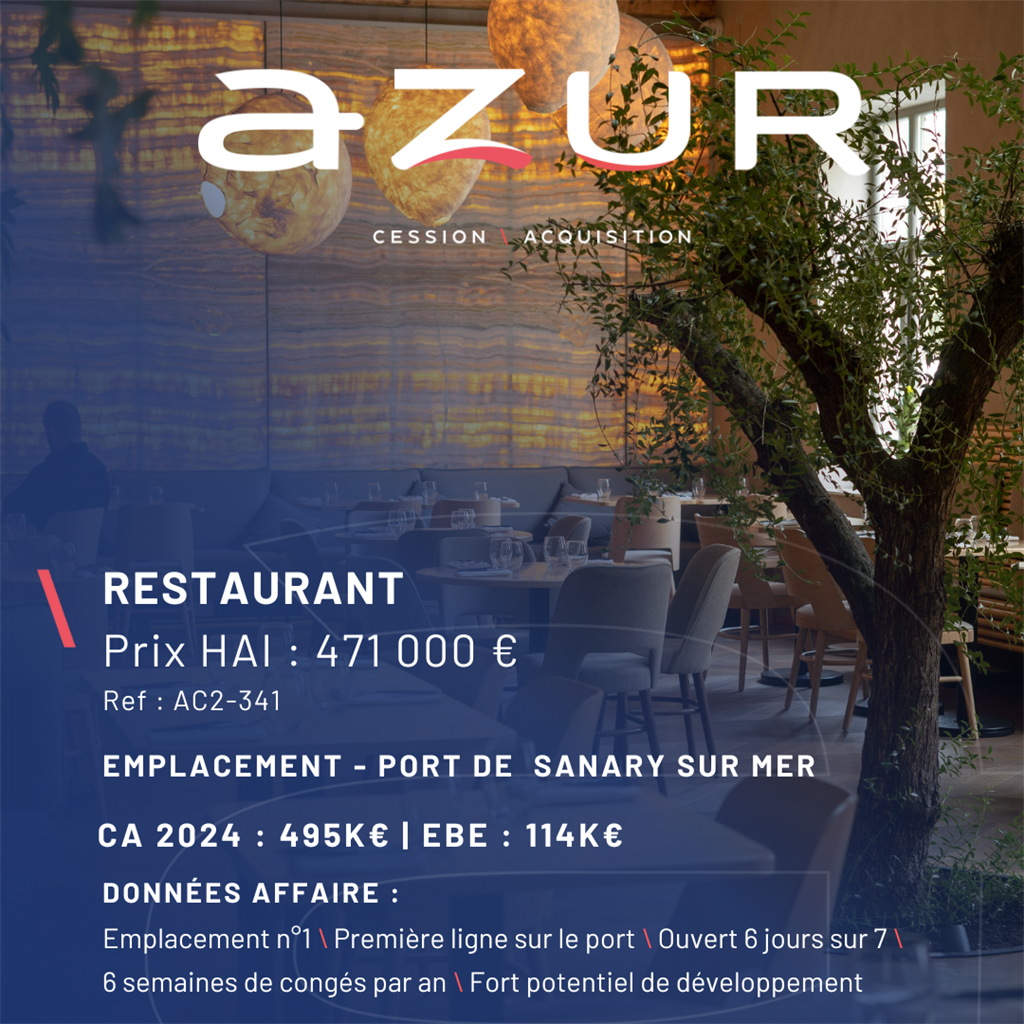 VENTE Restaurant sur le port de Sanary sur Mer