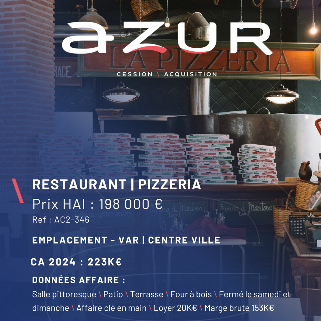 Fonds de commerce à vendre - Restauration - Toulon (83000) - 198 000 €