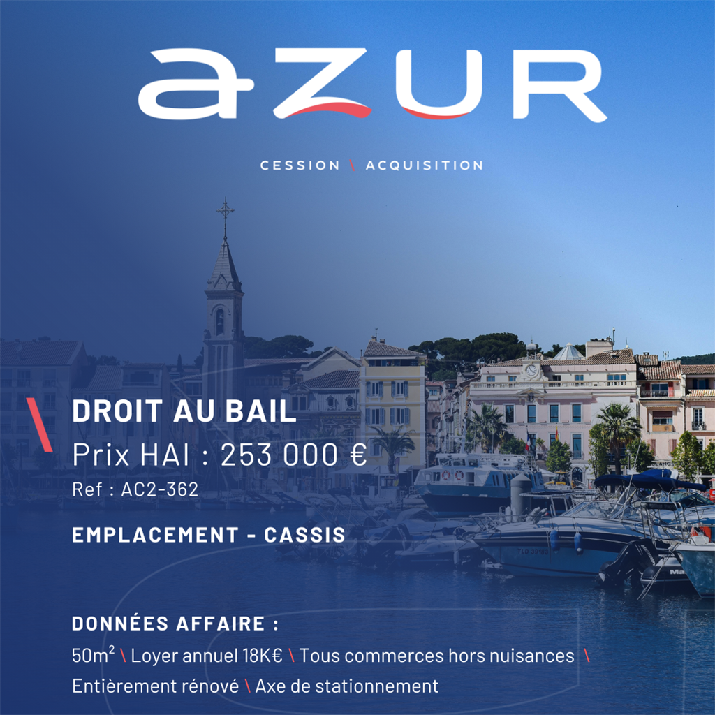 VENTE Droit au bail local 50m² à Cassis