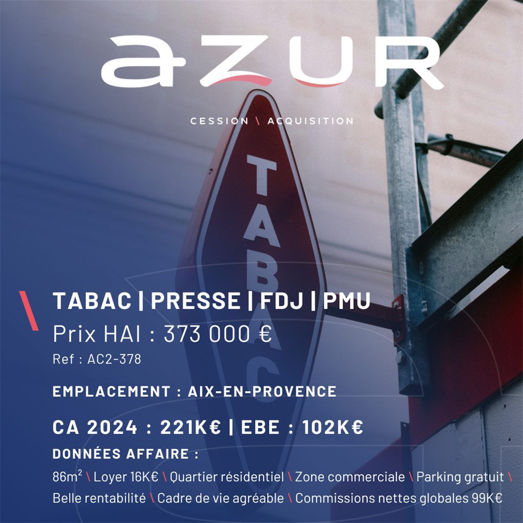 Fonds de commerce à vendre - Aix-En-Provence (13100) - 373 000 €
