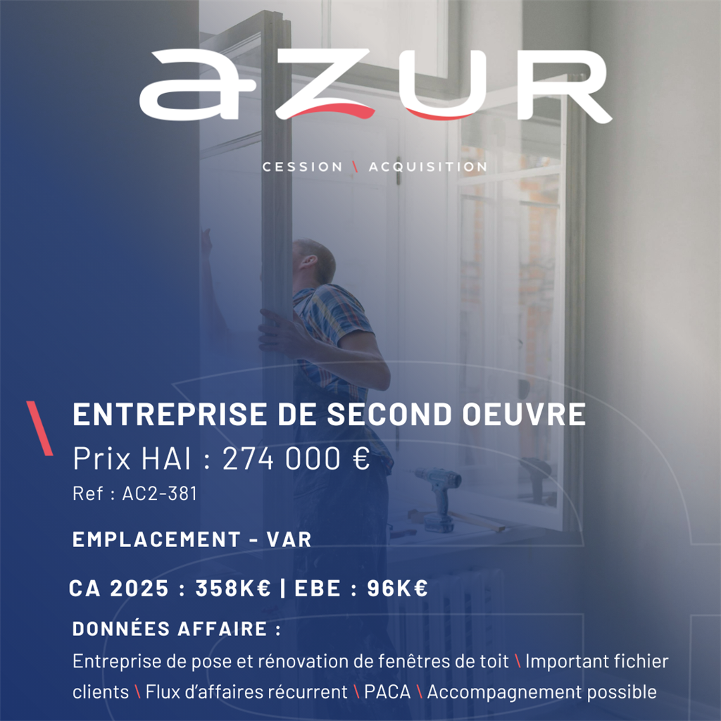 Fonds de commerce à vendre - Services professionnels - Var (83) (83740) - 274...