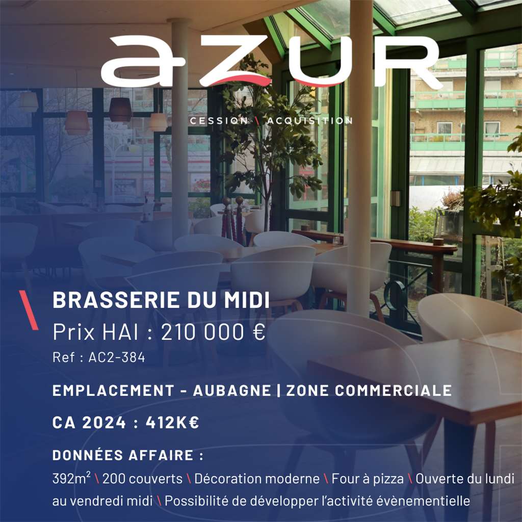 VENTE Brasserie du midi en zone commerciale