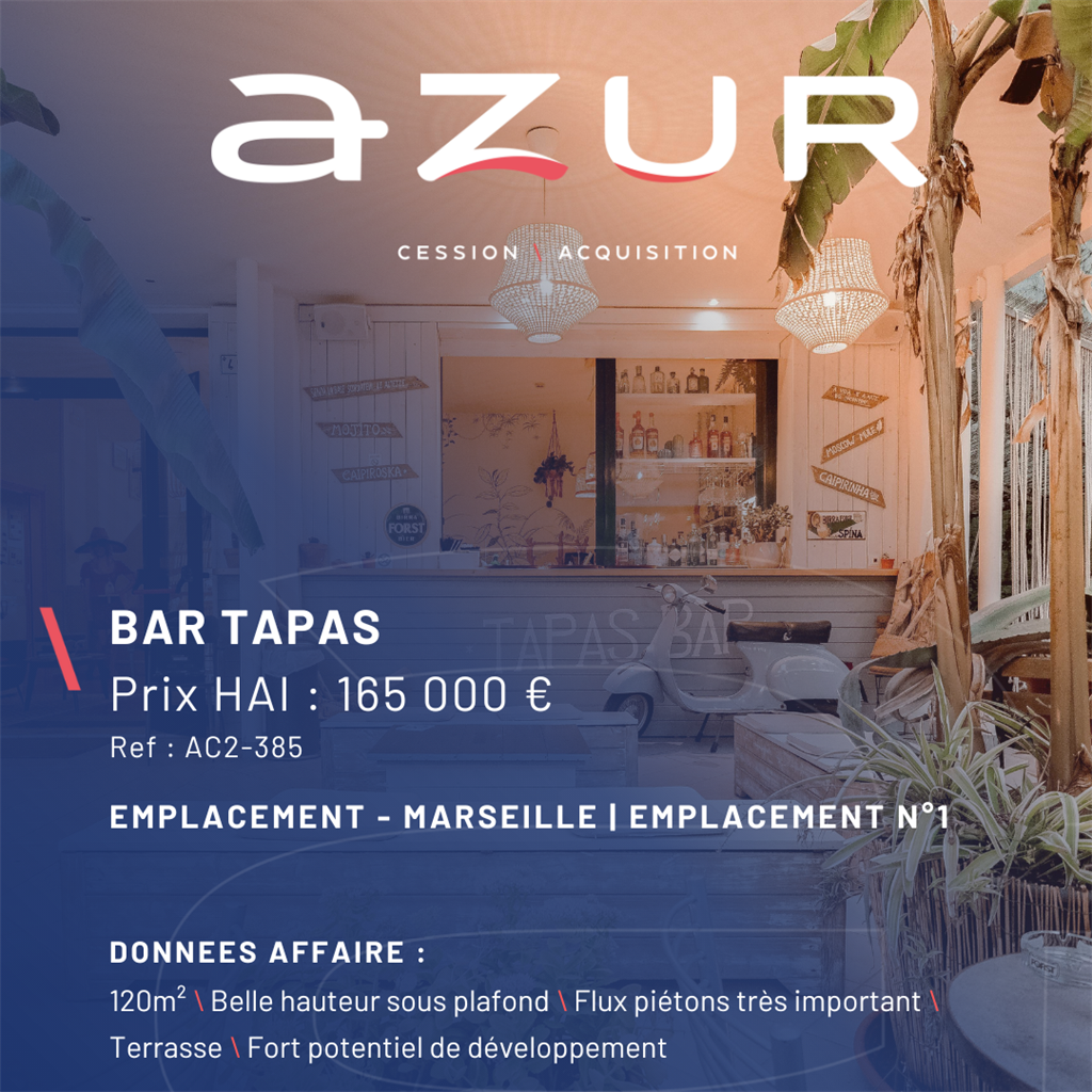 Fonds de commerce à vendre - Cafés et bars - Marseille (13000) - 165 000 €