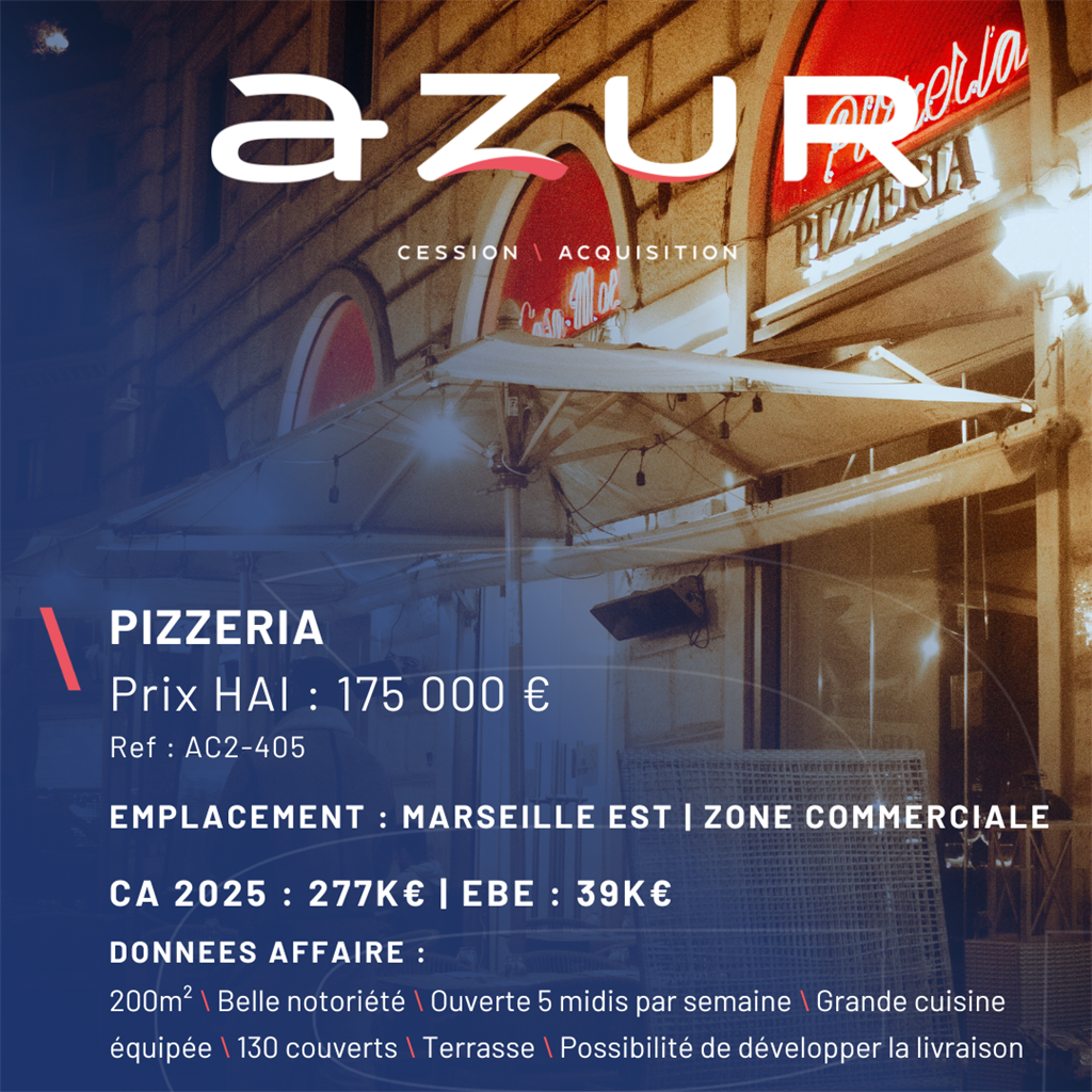 VENTE- Pizzeria réputée en zone commerciale