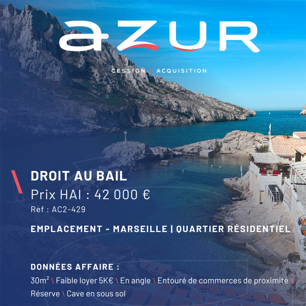 VENTE Droit au bail Epicerie en angle à Marseille