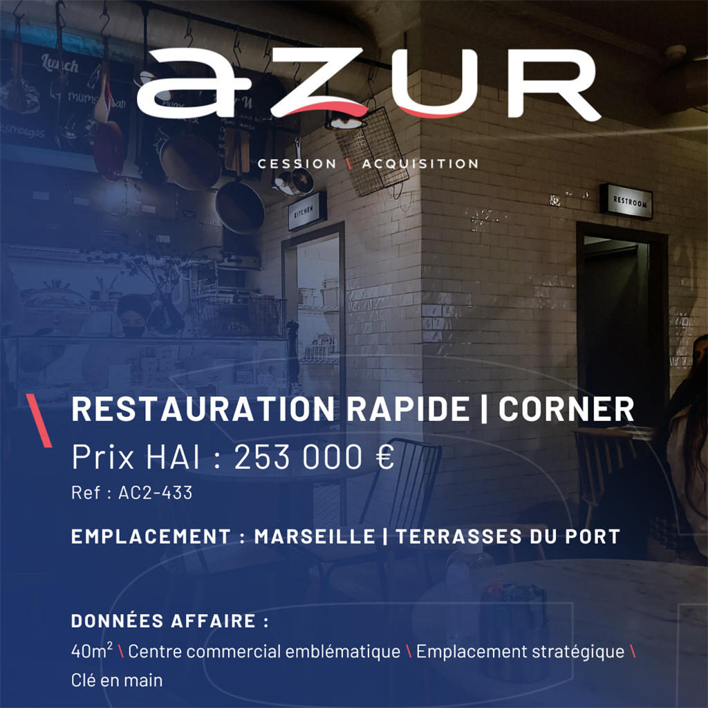 VENTE Corner Centre Commercial Terrasses du Port