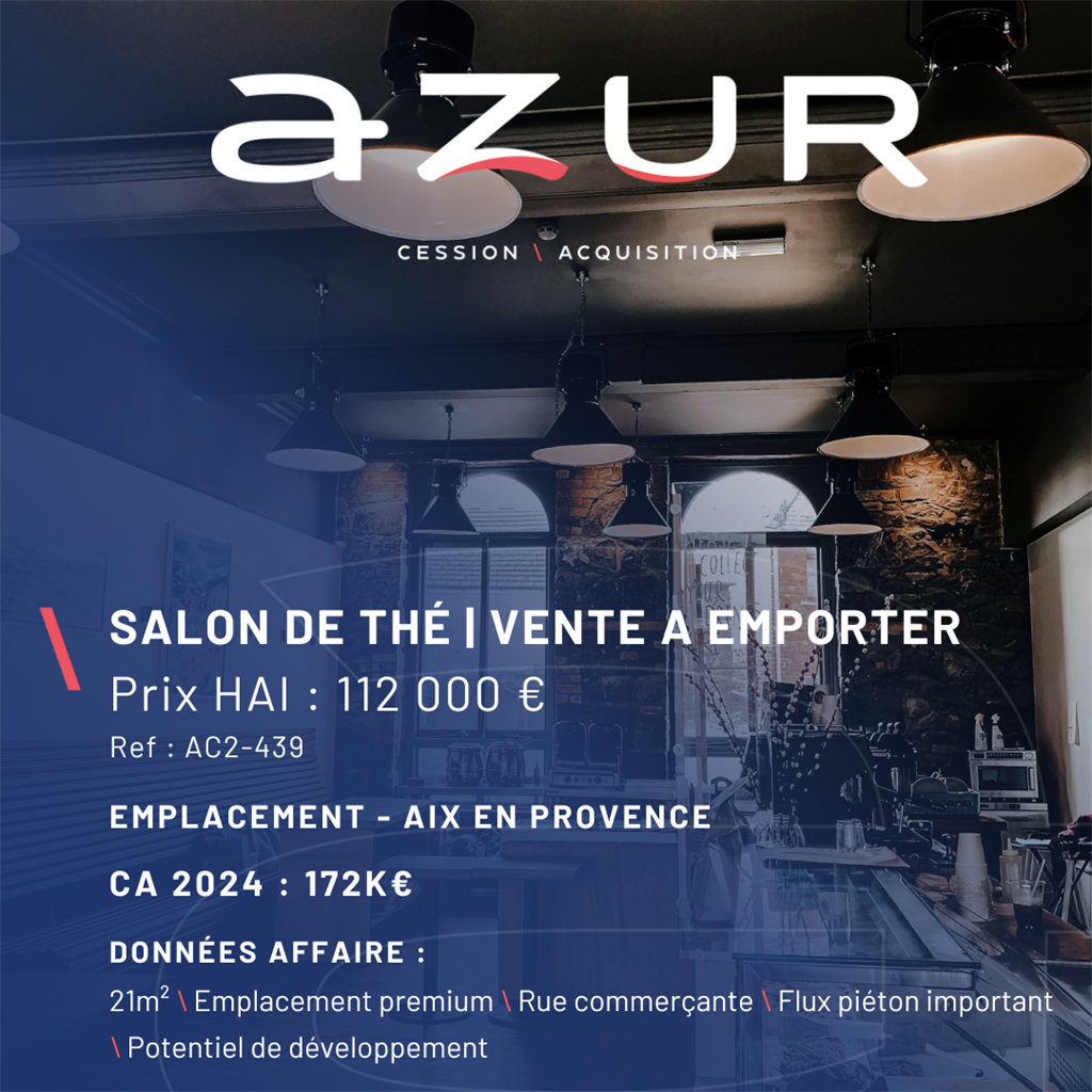 VENTE Salon de thé Emplacement Premium Aix
