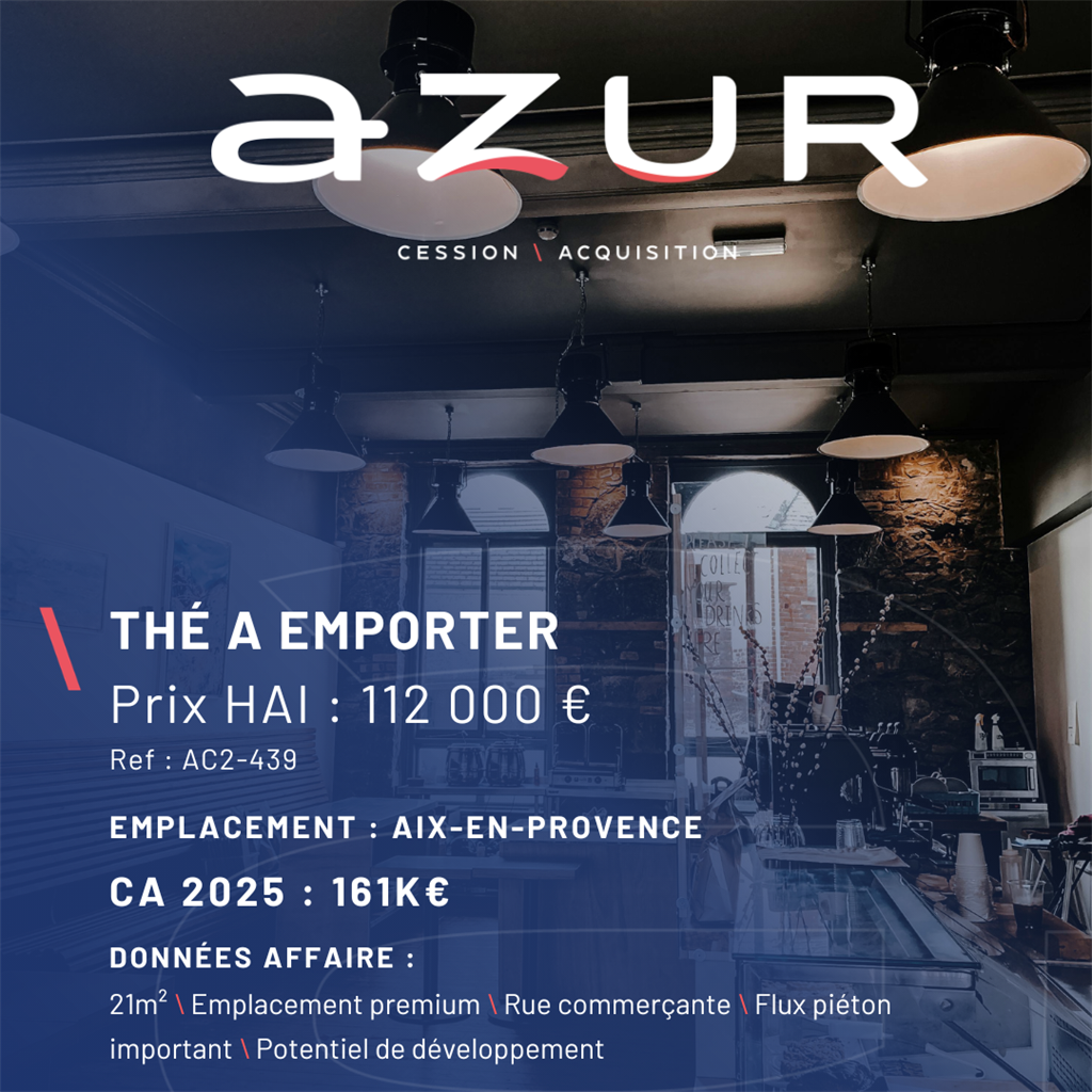 VENTE Boutique spécialisée en thé à emporter Aix