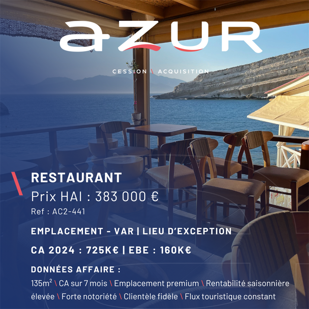 VENTE Restaurant sur l'Ile de Porquerolles