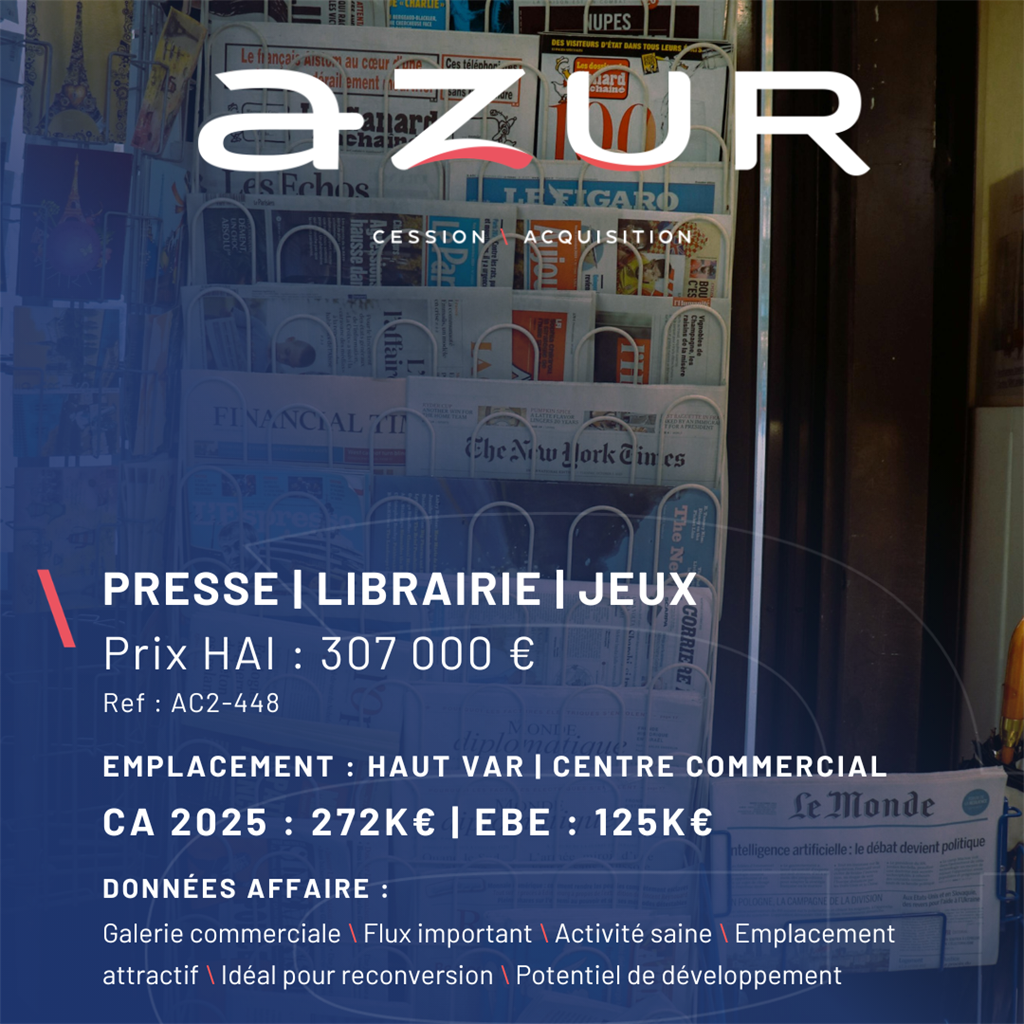 VENTE Presse Librairie Jeux Centre Commercial Var