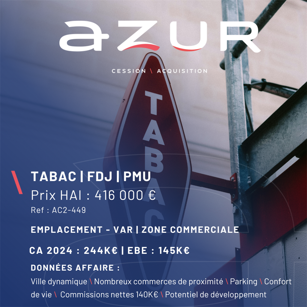 Fonds de commerce à vendre - Vente alimentaire - Var (83) (83300) - 416 000 €