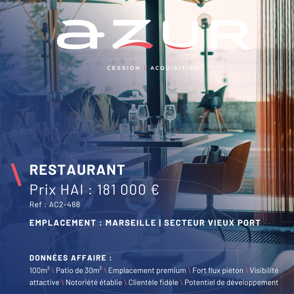 VENTE Restaurant Secteur Vieux-Port Marseille