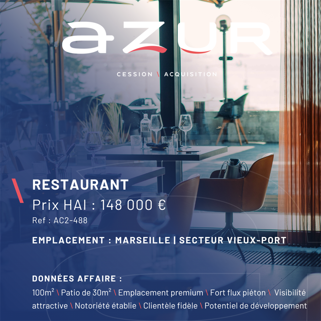 Fonds de commerce à vendre - Restauration - Marseille (13000) - 148 000 €