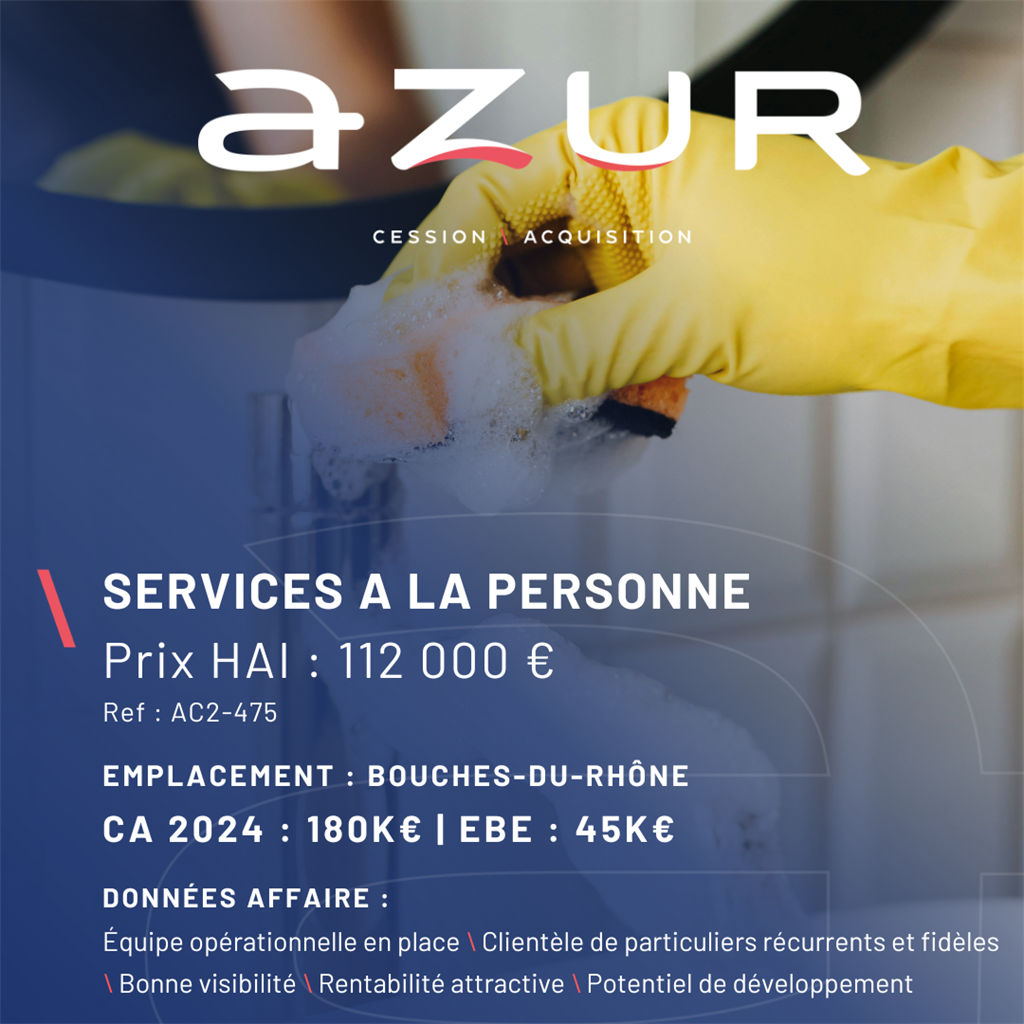 VENTE Société de Services à la Personne dans le 13