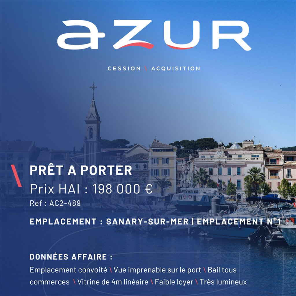 Fonds de commerce à vendre - Sanary-Sur-Mer (83110) - 198 000 €