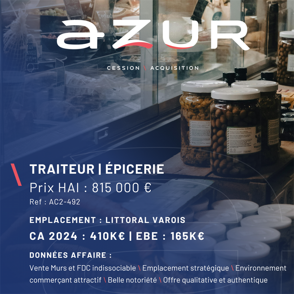 VENTE Traiteur Epicerie Italien Littoral Varois