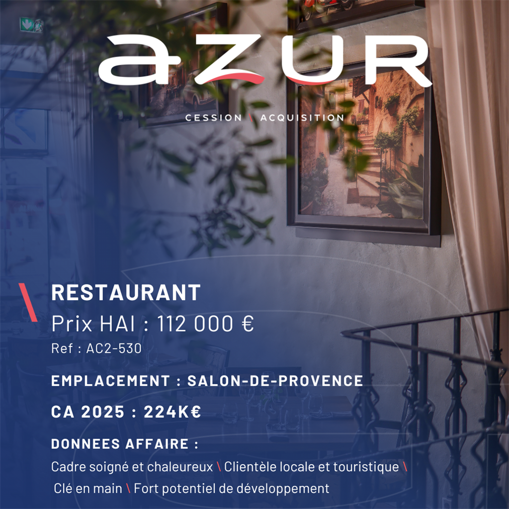 VENTE Beau restaurant à Salon-de-Provence