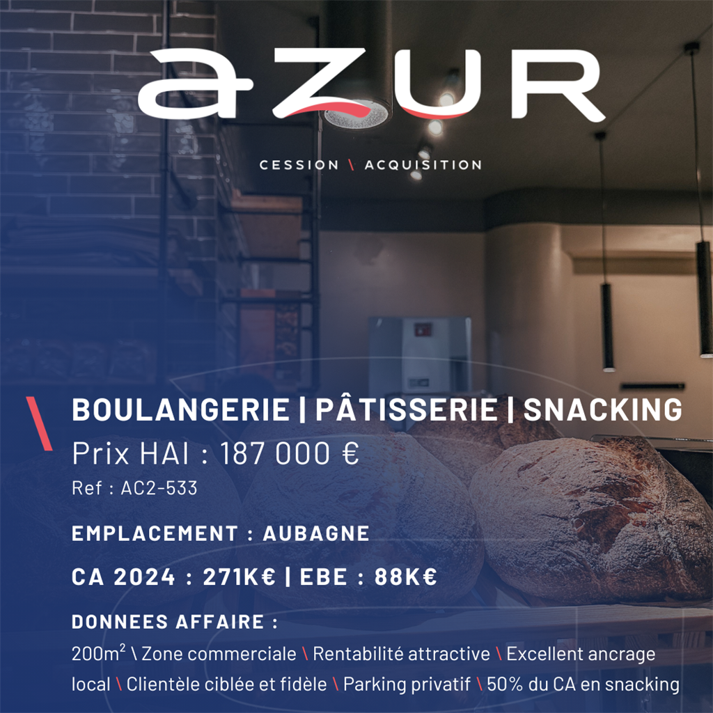 VENTE Boulangerie Snacking à Aubagne