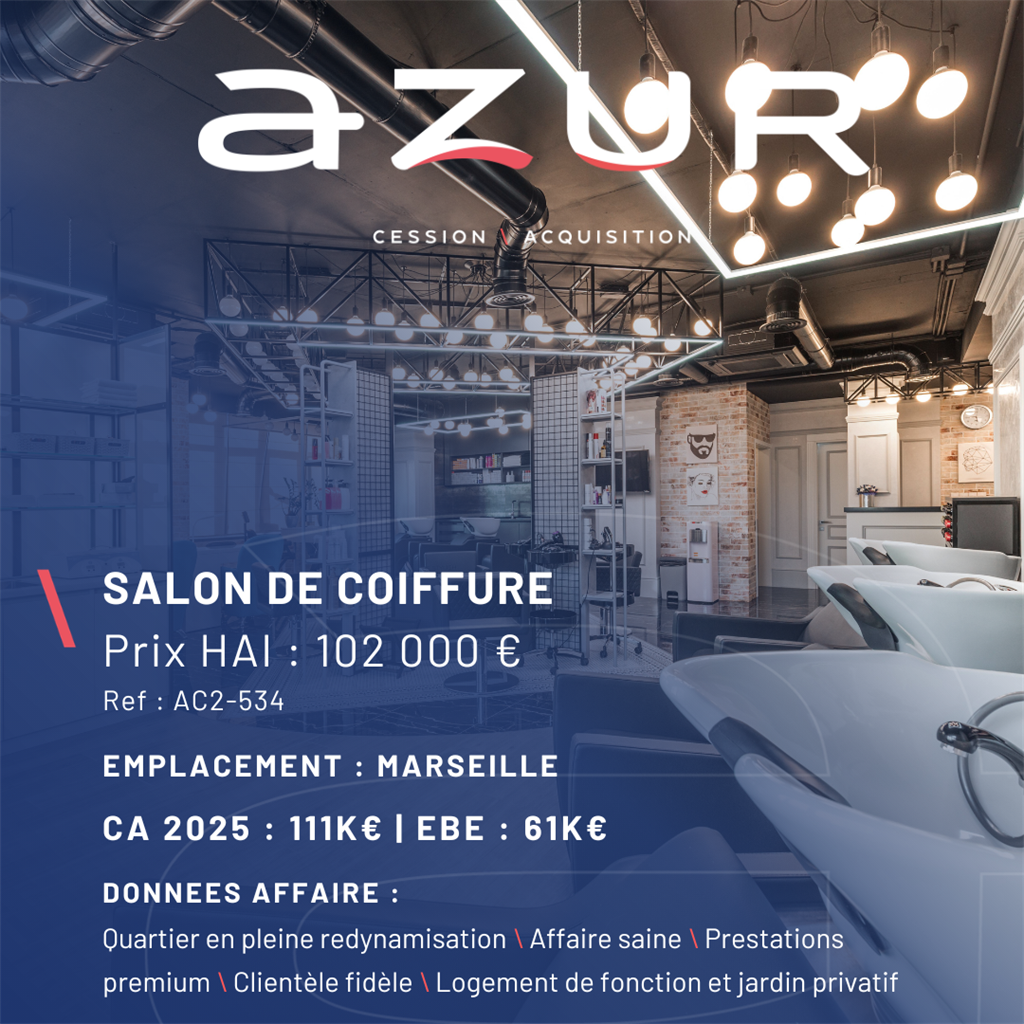 Fonds de commerce à vendre - Coiffure - Marseille (13000) - 102 000 €