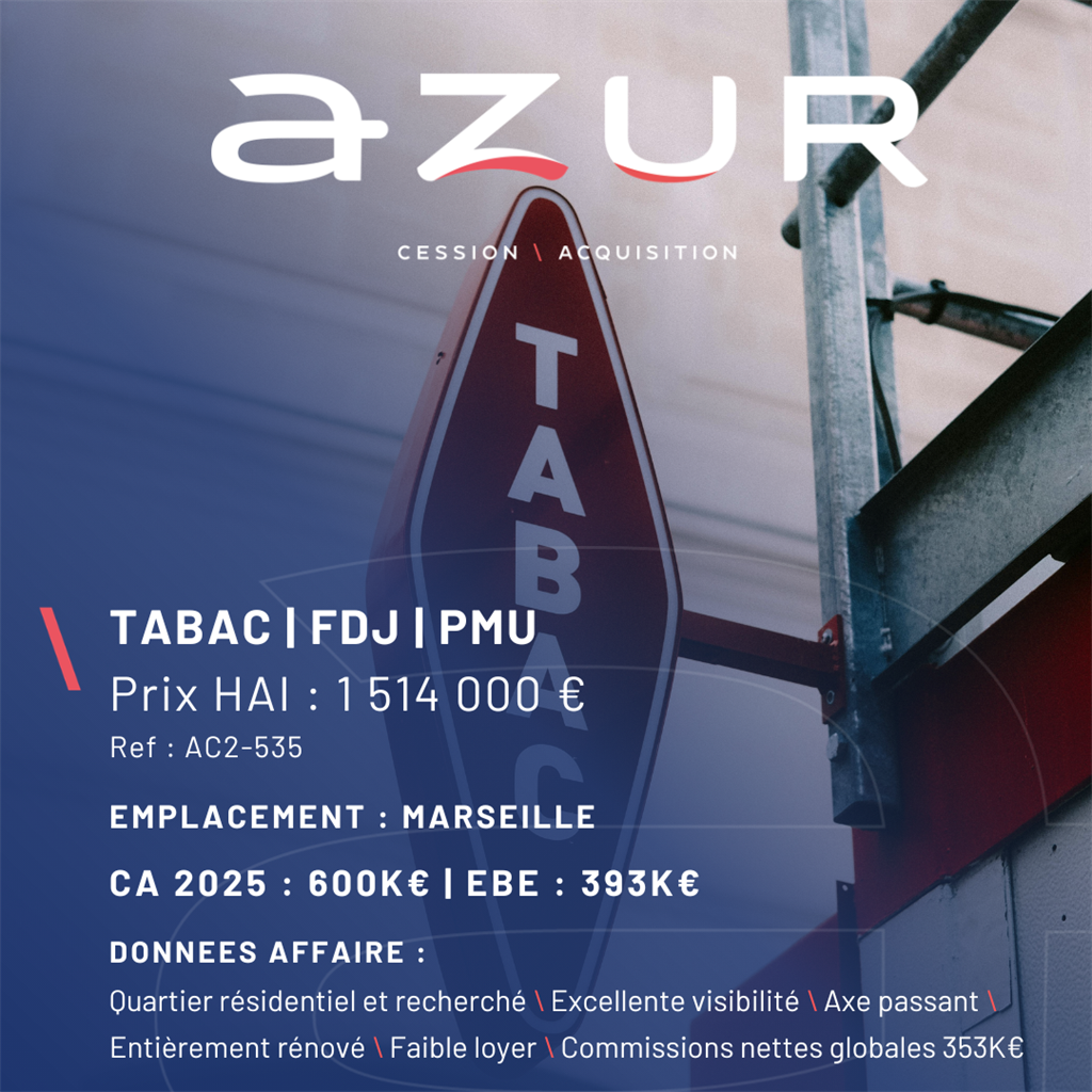 Fonds de commerce à vendre - Marseille (13000) - 1 514 000 €