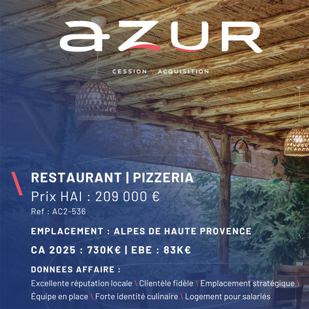 VENTE Restaurant ville dynamique Alpes Hautes Prov