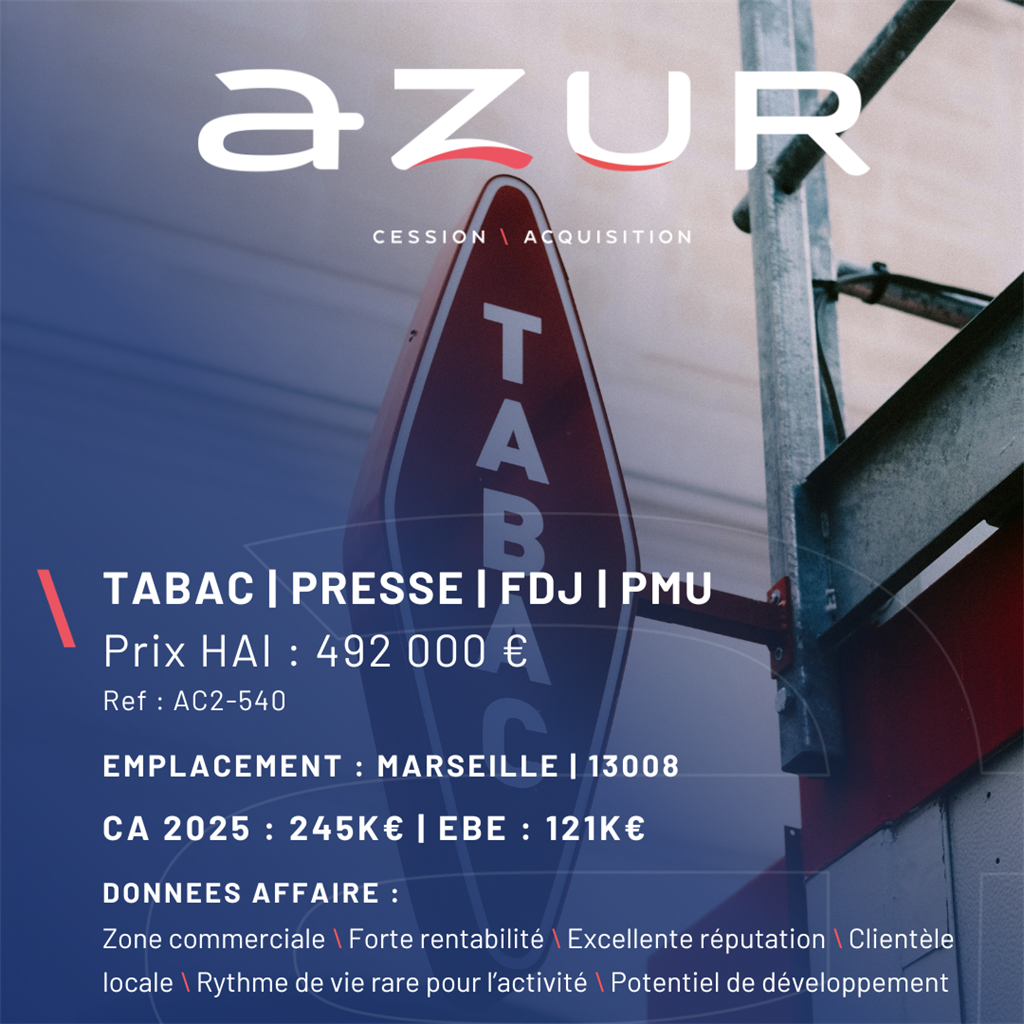 VENTE Tabac Presse Marseille 13008