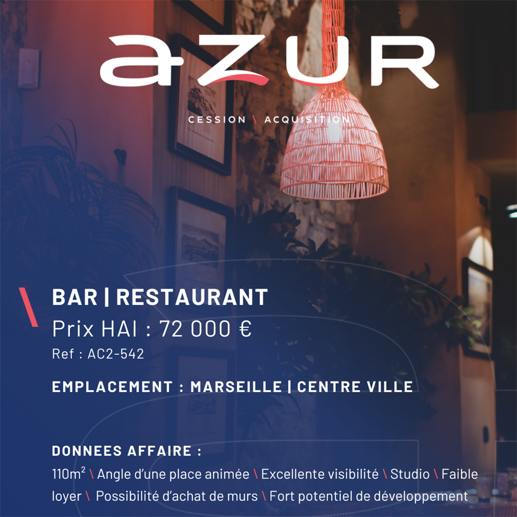 Fonds de commerce à vendre - Marseille (13000) - 72 000 €