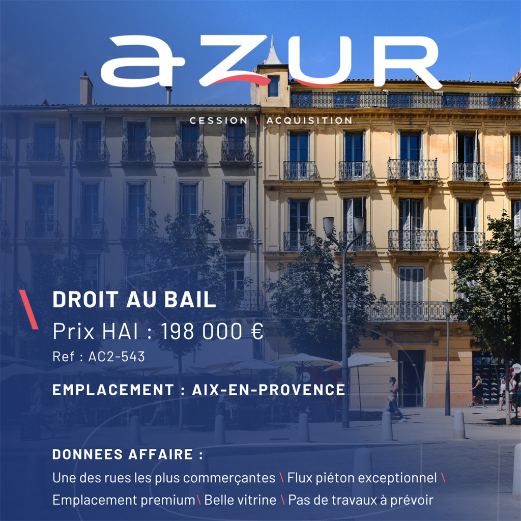 Fonds de commerce à vendre - Aix-En-Provence (13100) - 198 000 €