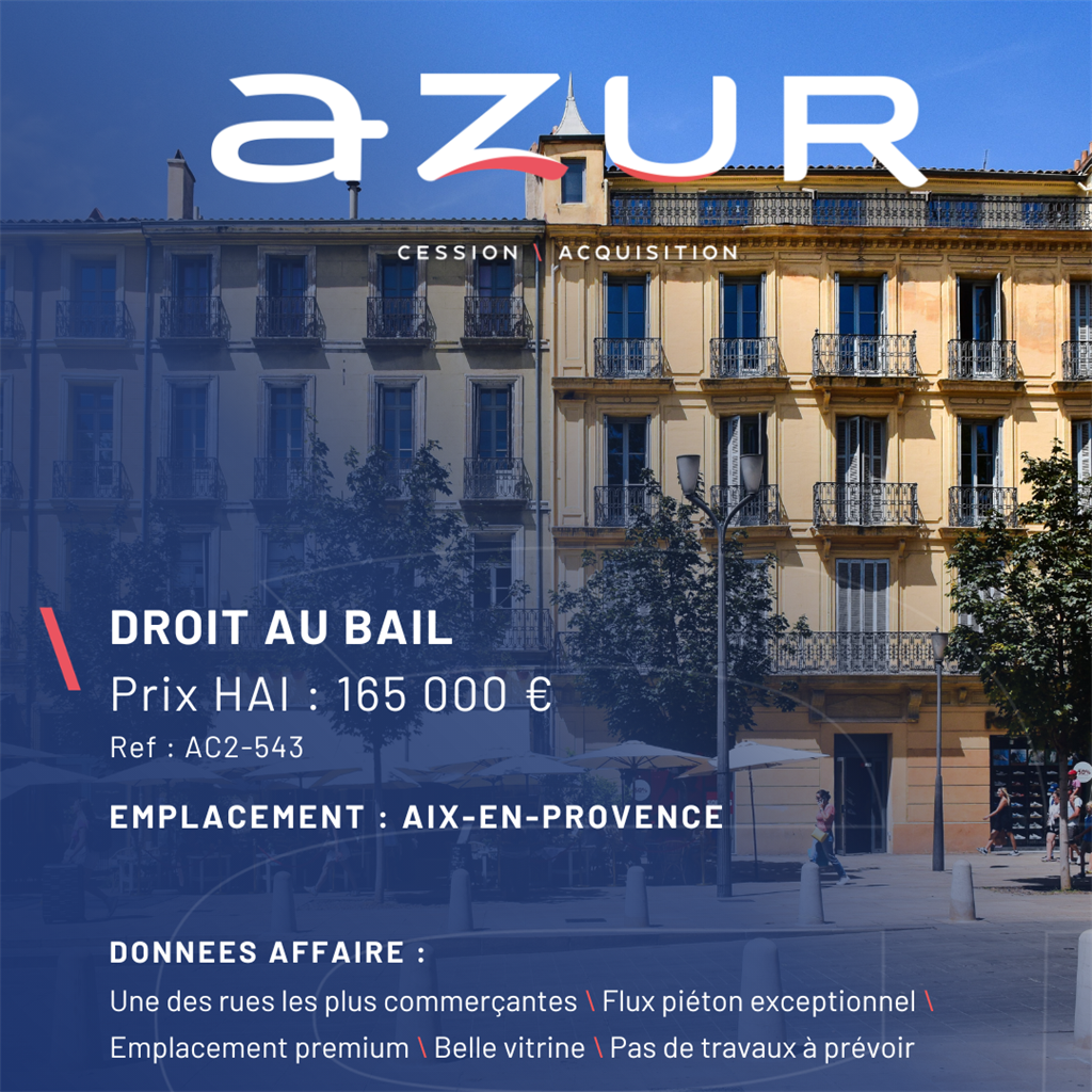 Fonds de commerce à vendre - Aix-En-Provence (13100) - 165 000 €