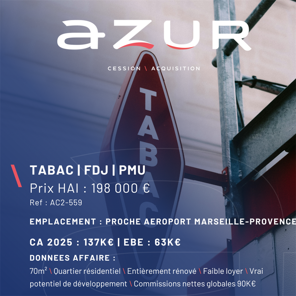 VENTE Tabac FDJ PMU à fort potentiel